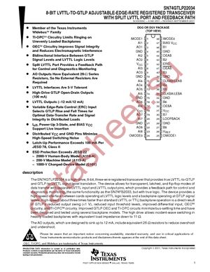 74GTLP22034DGGRG4 datasheet  